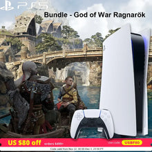 Load image into Gallery viewer, Sony PS5 PlayStation 5 Digital Edition Bundle - God of War Ragnark, Optical Drive Version Games Ultra High Speed PS 5