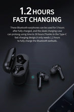 Load image into Gallery viewer, Bluetooth Headphones 4-Mics ENC Call Noise Cancelling True Wireless Earbuds & IPX7 Waterproof Earphones