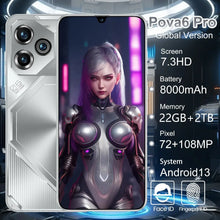 Load image into Gallery viewer, Pova 6 Pro Smartphone 22GB+2TB 7.3 inch Large Screen 8000mAh 4G 5G Dual SIM Cellphone 108MP Camera 10 Core Chip Super Game Phone