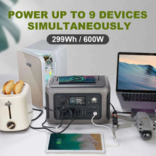Load image into Gallery viewer, ALLPOWERS Portable Power Station R600, 299Wh LiFeP04 Battery with 2x 600W (1200W Surge) AC Outlets for Outdoor Camping RV Home