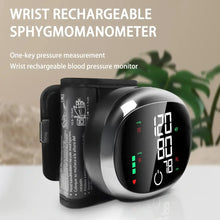 Load image into Gallery viewer, Digital Wrist Blood Pressure Meter Automatic Voice Tonometer Heart Rate Monitor Smart Touch LCD Screen Charge Sphygmomanometer