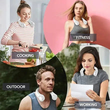 Load image into Gallery viewer, New Mini Neck Fan Portable Bladeless Hanging Neck 1200mAh Rechargeable Air Cooler 3 Speed Mini Summer Sports Fans