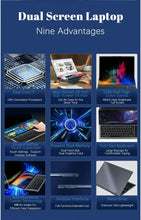 Load image into Gallery viewer, Dual Screen Laptop 16.1 Inch + 14.1 Inch Touch Screen Core i7 10750H Processor Gaming Laptop DDR4 16/32GB SSD Notebook Computer