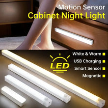 Load image into Gallery viewer, Kitchen Usb Rechargeable Led Lamp LED Night Light With Motion Sensor Cupboard for Cabinets Home and Decoration Lights Wardrobe