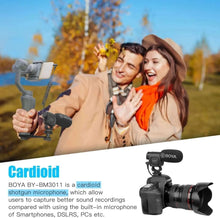 Load image into Gallery viewer, BOYA BY-BM3011 Cardioid Condenser Shotgun Microphone for PC Mobile Phone DSLR Cameras Live Streaming Youtube Recording Vlog