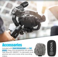 Load image into Gallery viewer, BOYA BY-BM3011 Cardioid Condenser Shotgun Microphone for PC Mobile Phone DSLR Cameras Live Streaming Youtube Recording Vlog