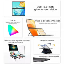 Load image into Gallery viewer, 15.6 Inch Dual Touch Screen Portable Monitor 1080P FHD With 360° Flip External Screen For PC Laptop Mac Phone Xbox PS4/5 Switch