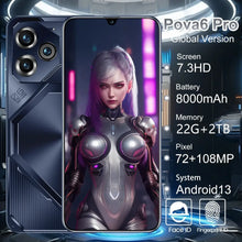Load image into Gallery viewer, Pova 6 Pro Smartphone 22GB+2TB 7.3 inch Large Screen 8000mAh 4G 5G Dual SIM Cellphone 108MP Camera 10 Core Chip Super Game Phone