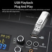 Load image into Gallery viewer, 8/12 Channel Digital Mixer Audio Console 100 DSP Effects Bluetooth USB MP3 DJ Reverberation Sound Mixing Console