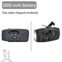 Load image into Gallery viewer, 2000 mAh Emergency Radio with LED Lights Radio USB Solar Charging Light Outdoor Travel Portable Rechargeable FM/AM Radio