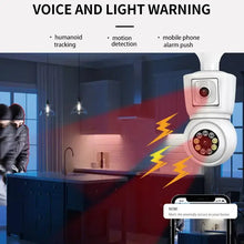 Load image into Gallery viewer, 8MP E27 Bulb WiFi Camera 4K Dual Lens Dual Screen Cam Auto Tracking Two Way Audio Night Vision CCTV Security Protection ICSEE