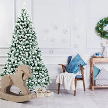 Load image into Gallery viewer, 7.5Ft Pre-Lit Premium Snow Flocked Hinged Artificial Christmas Tree w/550 Lights