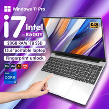 Load image into Gallery viewer, Portable Laptop Computer PC Windows 11 Intel Core i7 8500Y 15.6 Inch 20GB DDR 1TB SSD Office Laptops Fingerprint Unlock Notebook