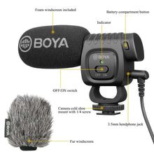 Load image into Gallery viewer, BOYA BY-BM3011 Cardioid Condenser Shotgun Microphone for PC Mobile Phone DSLR Cameras Live Streaming Youtube Recording Vlog