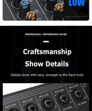 Load image into Gallery viewer, 8/12 Channel Digital Mixer Audio Console 100 DSP Effects Bluetooth USB MP3 DJ Reverberation Sound Mixing Console