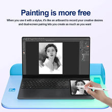 Load image into Gallery viewer, CRELANDER Intel laptop 15.6" +7" Touch Screen 32GB RAM 1TB SSD Backlit keyboard Windows 11 Notebook Computer Dual Screen Laptop