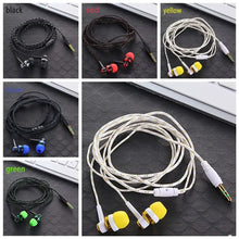 Load image into Gallery viewer, Double Earpiece 3.5mm Wired In-ear Stereo Bass Earphone Nylon Weave Cable Headset For Smartphone Laptop Gifts