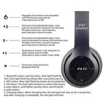 Load image into Gallery viewer, Stereo P47 Headset 5.0 Bluetooth Headset Folding Series Wireless Sports Game Headset for HuaWei XiaoMi