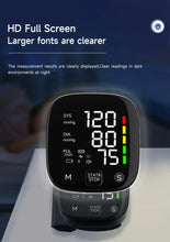Load image into Gallery viewer, Yongrow Rechargeable Digital Wrist Blood Pressure Monitor Sphygmomanometer Tonometer Tensiometer Heart Rate Meter BP Monitor