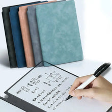 Load image into Gallery viewer, A5 Erasable Whiteboard Notebook With Whiteboard Pen Erasing Cloth Leather Memo Pad Reusable Writing Board Weekly Planner
