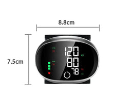 Load image into Gallery viewer, Digital Wrist Blood Pressure Meter Automatic Voice Tonometer Heart Rate Monitor Smart Touch LCD Screen Charge Sphygmomanometer
