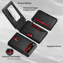 Load image into Gallery viewer, Men Vintage Leather Wallet RFID Blocking Aluminum Auto Pop Up Credit Card Holder for Men