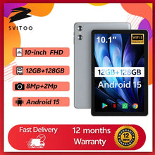 Load image into Gallery viewer, SVITOO 10.1 2025 Tablet Android 15 8-core 12GB RAM 128GB with 8MP camera and 12-month warranty