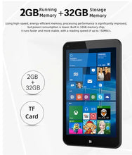 Load image into Gallery viewer, 8 INCH AR1 Windows 10 Tablet 2GB RAM 32GB ROM Intel Z3735F Quad Core Dual Cameras 1280 x 800 IPS WIFI