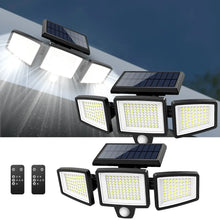 Load image into Gallery viewer, Three-Head Outdoor Waterproof Solar Light with 200+ LEDs and Motion Sensor Security Light for Porches, Garages, Yard Entrances,