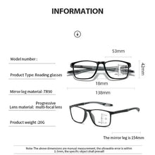 Load image into Gallery viewer, Smart Photochromic Presbyopia Glasses TR90 Sports Progressive Multifocal Reading Eyeglasses Finished Near Far Bifocal Eyewear