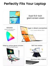 Load image into Gallery viewer, 15.6 Inch Dual Touch Screen Portable Monitor 1080P FHD With 360° Flip External Screen For PC Laptop Mac Phone Xbox PS4/5 Switch