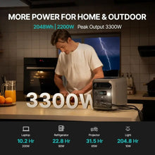 Load image into Gallery viewer, Power Station LiFePO4 3300W Boost 2200W AC 6 Ports 41lb Camping RV