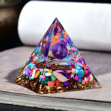 Load image into Gallery viewer, Natural Crystal Energy Generator Energy Pyramid Spiritual Healing Crystal Chakra Resin Meditation Tool Room Decoration
