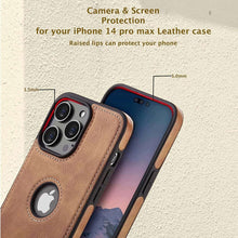 Load image into Gallery viewer, Ultra Thin Slim Leather Phone Case For iPhone 14 13 12 11 Pro Max XS XR X SE 7 8 Plus Shockproof Bumper Soft Business Back Cover