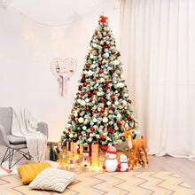 Load image into Gallery viewer, 7.5Ft Pre-Lit Premium Snow Flocked Hinged Artificial Christmas Tree w/550 Lights