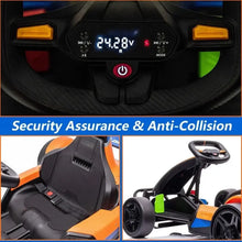Load image into Gallery viewer, Electric Go Kart with 2 Speed 24V Powered 4 Wheels ,Truck Bluetooth/FM, Loading Capacity 132lbs & 8MPH Max Speed