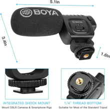 Load image into Gallery viewer, BOYA BY-BM3011 Cardioid Condenser Shotgun Microphone for PC Mobile Phone DSLR Cameras Live Streaming Youtube Recording Vlog