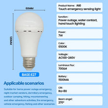 Load image into Gallery viewer, LED Rechargeable Bulb Light E27 7W 1500mAh Emergency Bulb 220V 110V for Home Power Outdoor Camping Failure Porch Garden Lamp
