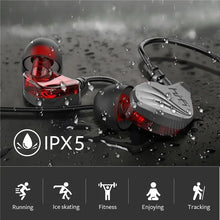Load image into Gallery viewer, T2000 Waterproof Sports Binaural Wired Headset HIFI Metal Bass Earbud Headphone Sport Stereo Sound Noise Reduction Headset