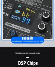 Load image into Gallery viewer, 8/12 Channel Digital Mixer Audio Console 100 DSP Effects Bluetooth USB MP3 DJ Reverberation Sound Mixing Console