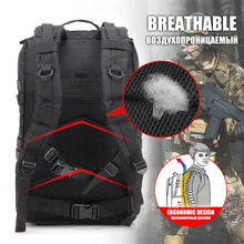 Load image into Gallery viewer, QT&QY 30/45L Man Tactical Backpacks Hiking Traveling Bags Survival Outdoor 3P Assault Pack EDC Molle Pack For Trekking Hunting Bag