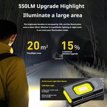 Load image into Gallery viewer, Powerful Mini COB LED Keychain Flashlight USB C Rechargeable Hanging Work Light Waterproof Keyring Camping Walking Pocket Lamp