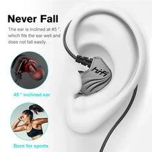 Load image into Gallery viewer, T2000 Waterproof Sports Binaural Wired Headset HIFI Metal Bass Earbud Headphone Sport Stereo Sound Noise Reduction Headset