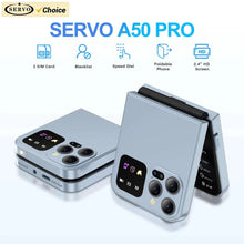 Load image into Gallery viewer, SERVO Classic Color Flip Mobile Phone Auto Call Record FM Radio Speed Dial Magic Voice GSM Dual SIM Unlocked Foldable Cellphones