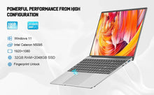 Load image into Gallery viewer, 15.6 Inch Laptop 32GB Ram 2TB SSD Windows 11 Notebook Pc Gamer Intel N5095 Office Computer with Backlit Fingerprint Wifi Camera