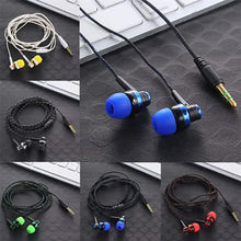 Load image into Gallery viewer, Double Earpiece 3.5mm Wired In-ear Stereo Bass Earphone Nylon Weave Cable Headset For Smartphone Laptop Gifts
