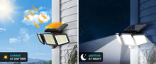 Load image into Gallery viewer, Three-Head Outdoor Waterproof Solar Light with 200+ LEDs and Motion Sensor Security Light for Porches, Garages, Yard Entrances,