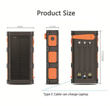 Load image into Gallery viewer, Hand Crank Solar Power Bank 30000mAh with Cable Camping Light PD 20W Fast Charging Powerbank for iPhone Xiaomi Samsung Powerbank