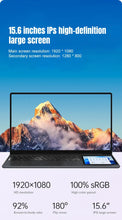 Load image into Gallery viewer, CRELANDER Intel laptop 15.6" +7" Touch Screen 32GB RAM 1TB SSD Backlit keyboard Windows 11 Notebook Computer Dual Screen Laptop