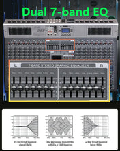 Load image into Gallery viewer, 26-channel Professional Audio Mixer Console +48V Phantom Power 99 DSP Effects Bluetooth USB Computer Play For Stage Performance